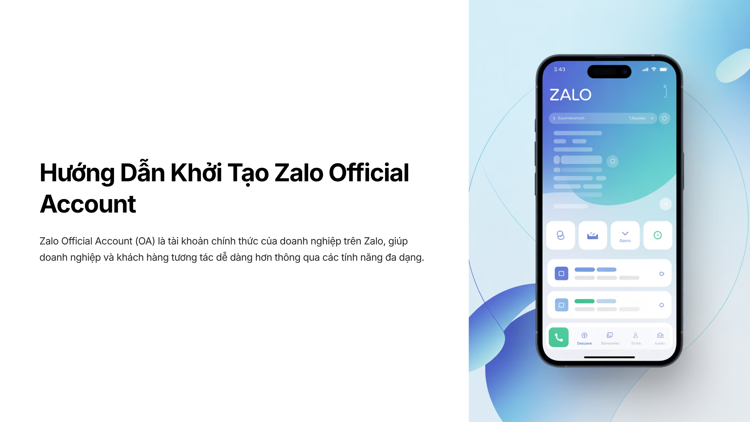 Bài 1 Khởi tạo Zalo Official Account